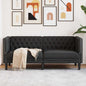 Sofá Chesterfield Preto 174 x 74,5 x 70,5 cm Couro sintético