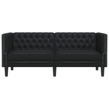 Sofá Chesterfield Preto 174 x 74,5 x 70,5 cm Couro sintético