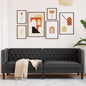 Sofá Chesterfield Preto 194 x 74,5 x 70,5 cm Couro sintético