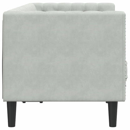 Sofá Chesterfield Cinzento-claro 174 x 74,5 x 70,5 cm Veludo