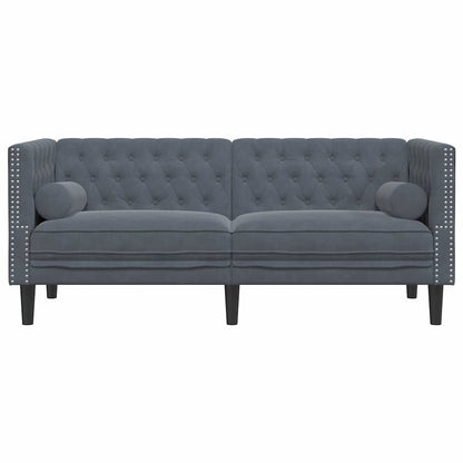 Sofá Chesterfield Cinzento escuro 174 x 74,5 x 70,5 cm Veludo