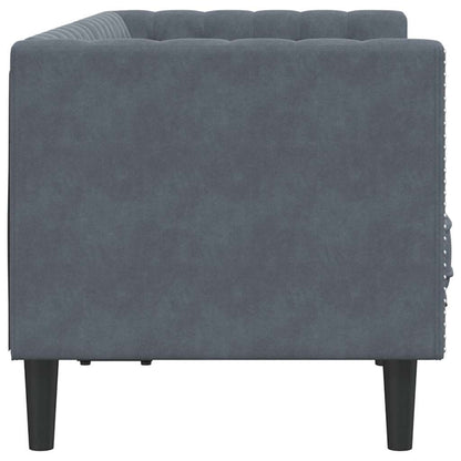 Sofá Chesterfield Cinzento escuro 174 x 74,5 x 70,5 cm Veludo