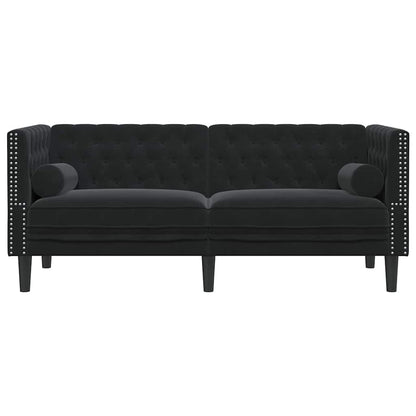 Sofá Chesterfield Outros Preto 174 x 74,5 x 70,5 cm Veludo