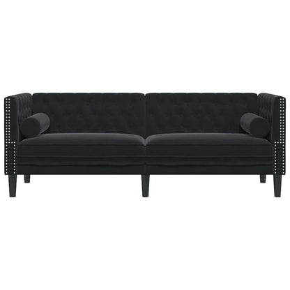Sofá Chesterfield Outros Preto 194 x 74,5 x 70,5 cm Veludo