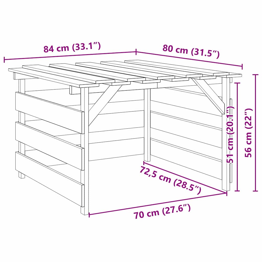 Garagem para robot corta-relva Castanho 84 x 80 x 56 cm