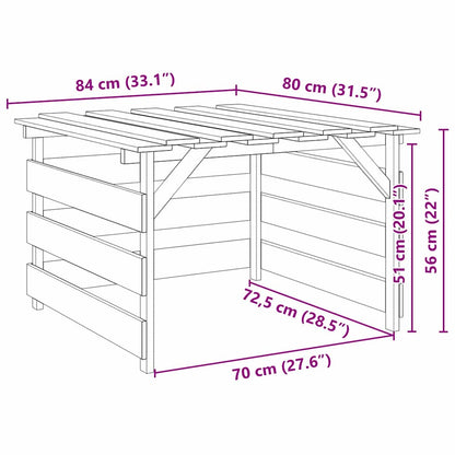 Garagem para robot corta-relva Castanho 84 x 80 x 56 cm