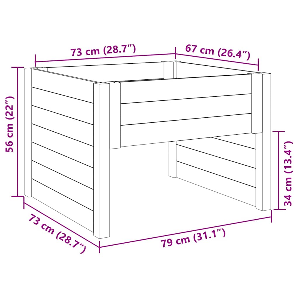 Garagem para robot corta-relva Castanho 73 x 67 x 56 cm