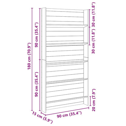 Suporte para Plantas Castanho 90 x 15 x 180 cm Pinho impregnado