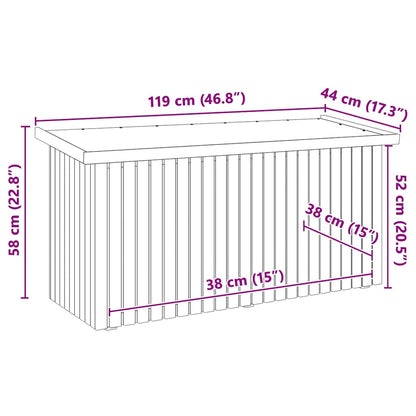 Caixa de Armazenamento para Jardim Natural 119 x 44 x 58,5 cm