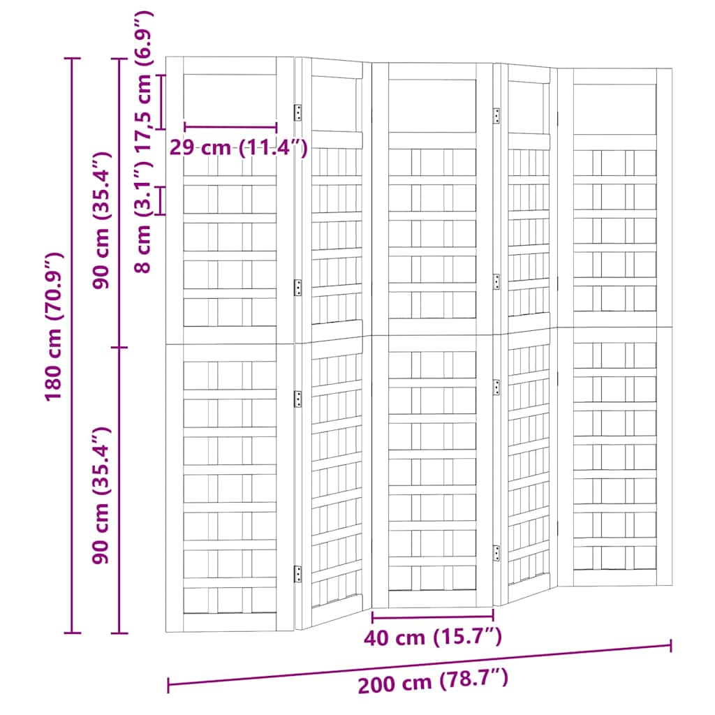 Ecrã de privacidade Manual 5 pcs Castanho 200 x 180 cm