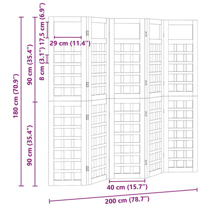 Ecrã de privacidade Manual 5 pcs Castanho 200 x 180 cm