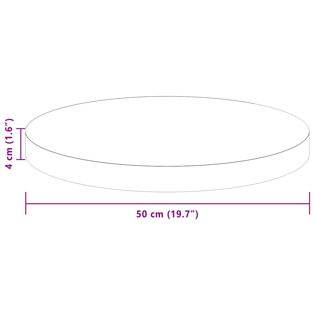 Tampo de Mesa Marrom Escuro Ø 50 x 4 cm