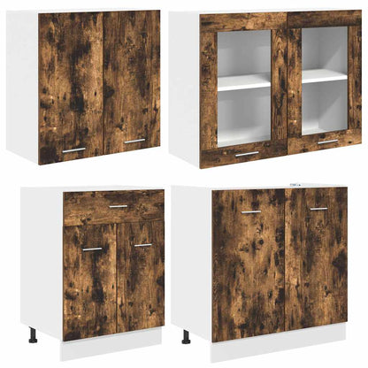 Conjunto de armários de cozinha Lyon 4 pcs Carvalho Defumado