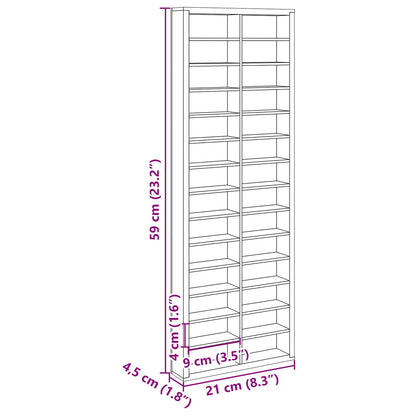 Gabinete Expositivo de Parede Bege 21 x 4,5 x 59 cm