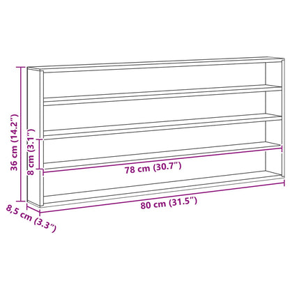 Gabinete Expositivo de Parede Bege 80 x 8,5 x 36 cm