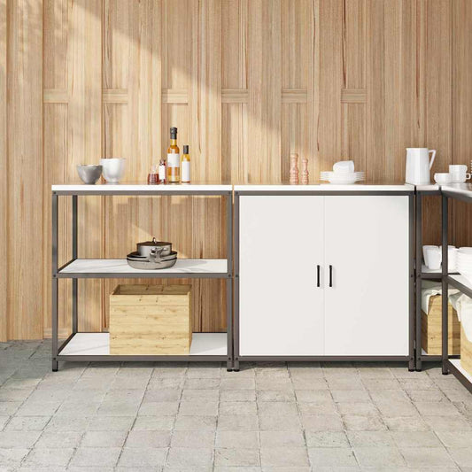 Conjunto de Armazenamento de Cozinha com porta 2 pcs Branco