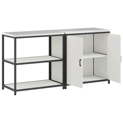 Conjunto de Armazenamento de Cozinha com porta 2 pcs Branco
