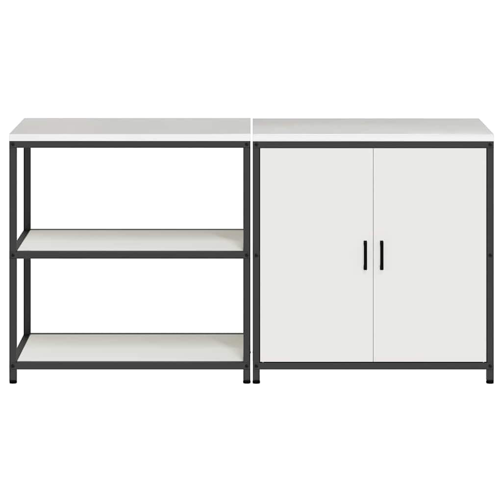 Conjunto de Armazenamento de Cozinha com porta 2 pcs Branco