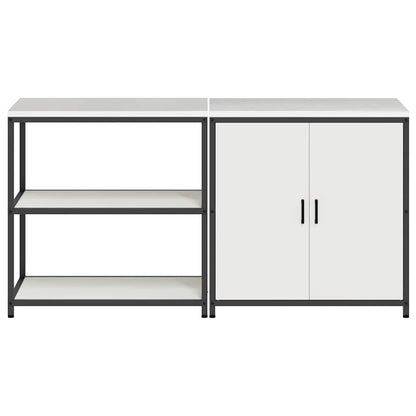 Conjunto de Armazenamento de Cozinha com porta 2 pcs Branco