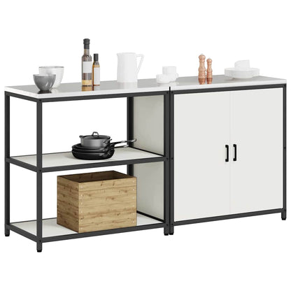 Conjunto de Armazenamento de Cozinha com porta 2 pcs Branco