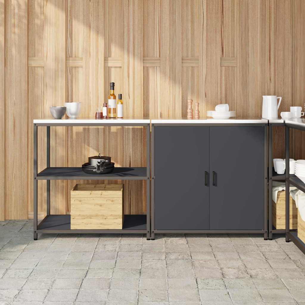 Conjunto de Armazenamento de Cozinha com porta 2 pcs Antracite