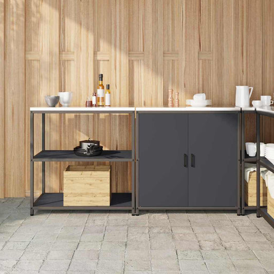 Conjunto de Armazenamento de Cozinha com porta 2 pcs Antracite