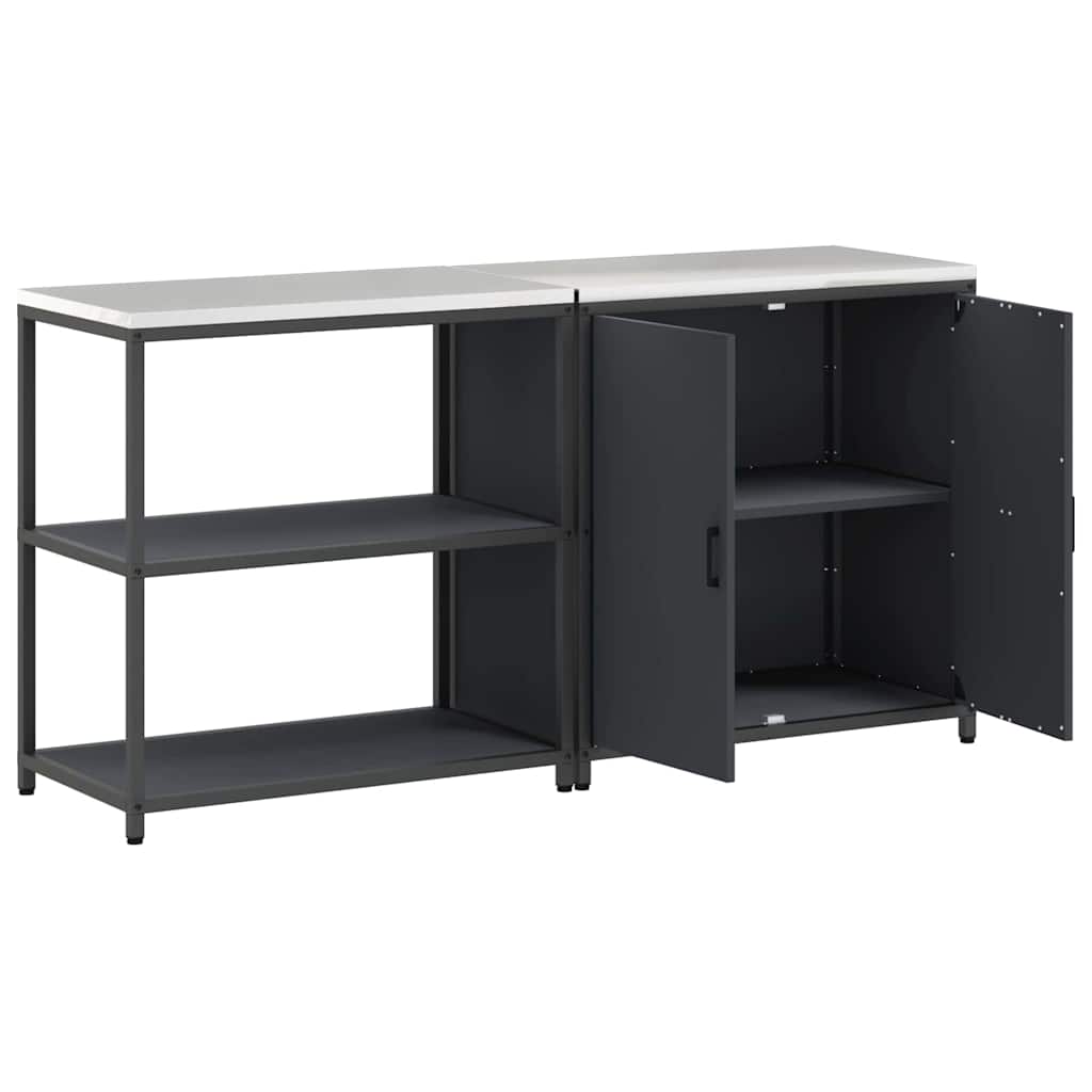 Conjunto de Armazenamento de Cozinha com porta 2 pcs Antracite