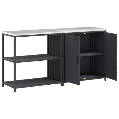 Conjunto de Armazenamento de Cozinha com porta 2 pcs Antracite