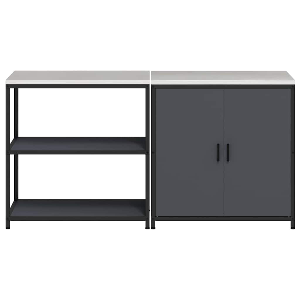 Conjunto de Armazenamento de Cozinha com porta 2 pcs Antracite
