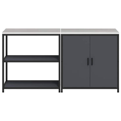 Conjunto de Armazenamento de Cozinha com porta 2 pcs Antracite