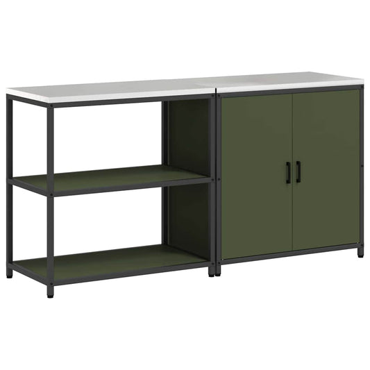 Conjunto de Armazenamento de Cozinha 2 pcs Verde Oliva