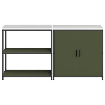 Conjunto de Armazenamento de Cozinha 2 pcs Verde Oliva