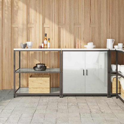 Conjunto de Armazenamento de Cozinha com prateleira 2 pcs Prata