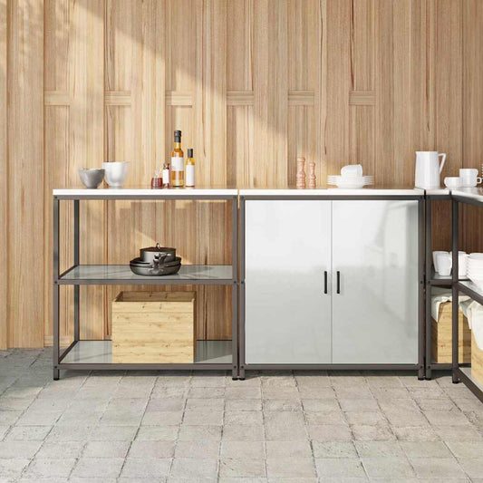 Conjunto de Armazenamento de Cozinha com prateleira 2 pcs Prata