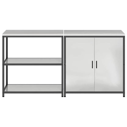 Conjunto de Armazenamento de Cozinha com prateleira 2 pcs Prata