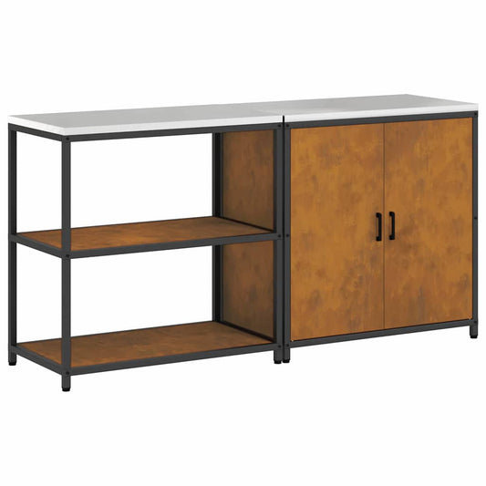 Conjunto de Armazenamento de Cozinha 2 pcs Ferro Enferrujado