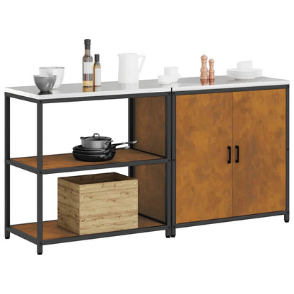 Conjunto de Armazenamento de Cozinha 2 pcs Ferro Enferrujado