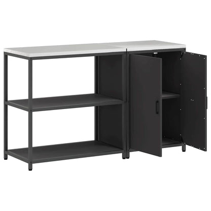 Conjunto de Armazenamento de Cozinha com prateleira 2 pcs Preto