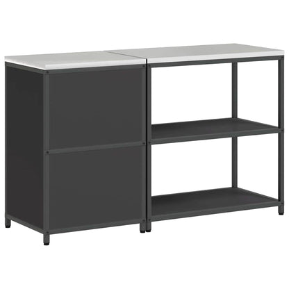 Conjunto de Armazenamento de Cozinha com prateleira 2 pcs Preto
