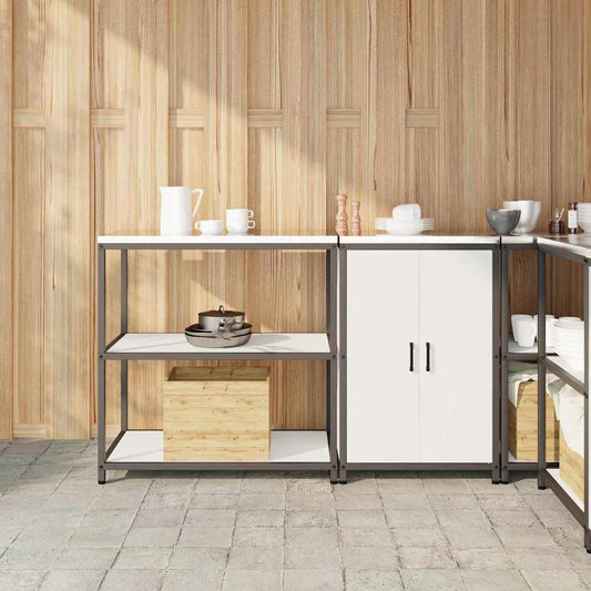 Conjunto de Armazenamento de Cozinha com porta 2 pcs Branco