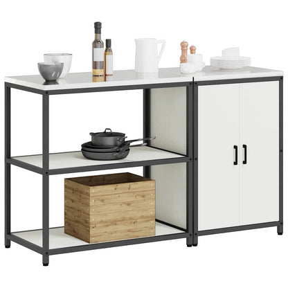 Conjunto de Armazenamento de Cozinha com porta 2 pcs Branco