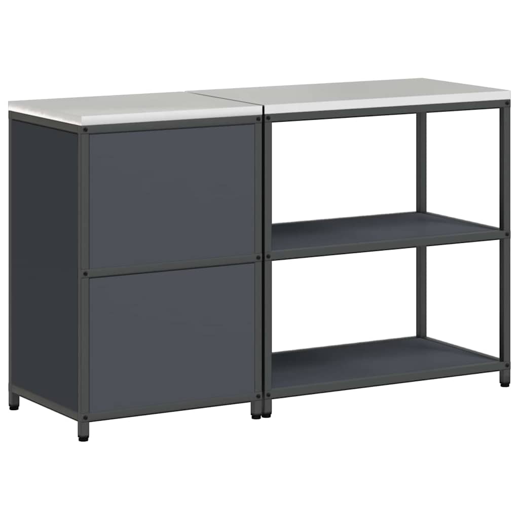 Conjunto de Armazenamento de Cozinha 2 pcs Cinzento-escuro