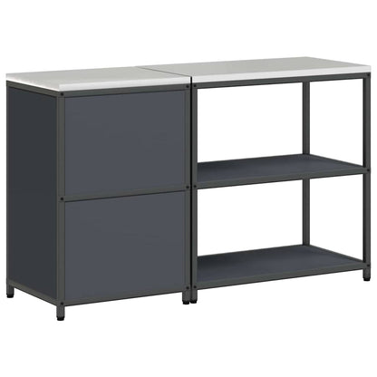 Conjunto de Armazenamento de Cozinha 2 pcs Cinzento-escuro