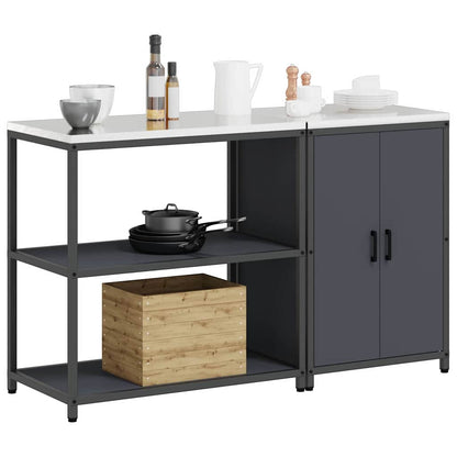 Conjunto de Armazenamento de Cozinha 2 pcs Cinzento-escuro