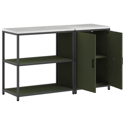 Conjunto de Armazenamento de Cozinha 2 pcs Verde Oliva