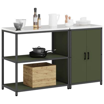 Conjunto de Armazenamento de Cozinha 2 pcs Verde Oliva