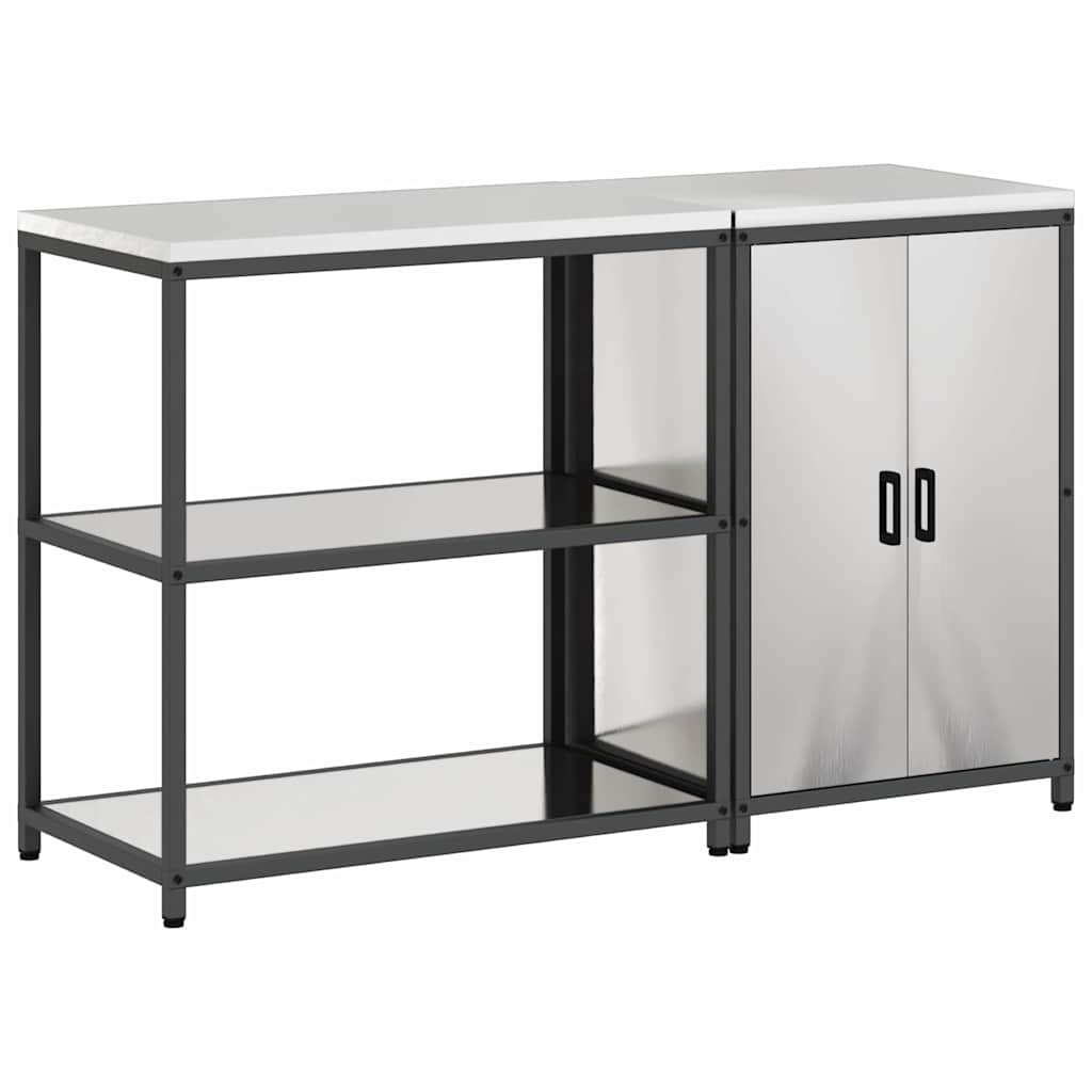 Conjunto de Armazenamento de Cozinha 2 pcs Prata Aço inoxidável