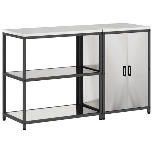 Conjunto de Armazenamento de Cozinha 2 pcs Prata Aço inoxidável