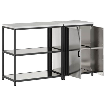 Conjunto de Armazenamento de Cozinha 2 pcs Prata Aço inoxidável