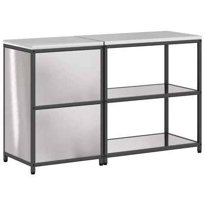 Conjunto de Armazenamento de Cozinha 2 pcs Prata Aço inoxidável